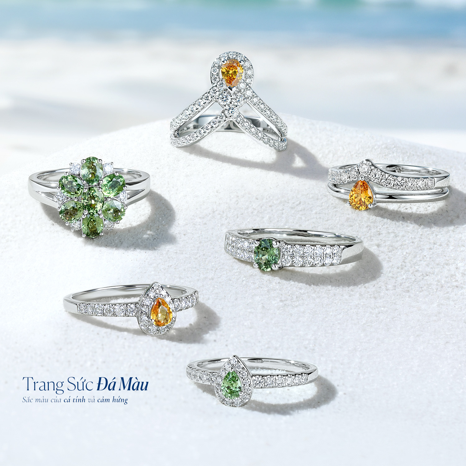 trang sức đá màu